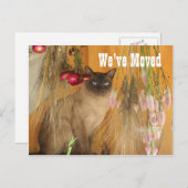 Carte Postale Faire-part Siamese Cat Nouvelle adresse (Devant / Derrière)