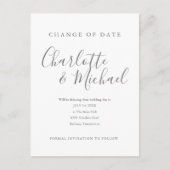 Carte Postale Faire-part Signature moderne Modifier la date reportée (Devant)