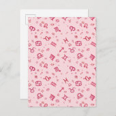 Carte Postale Faire-part Signe du zodiaque de l'astrologie rose  (Devant / Derrière)