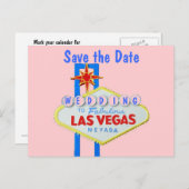 Carte Postale Faire-part Signe Las Vegas Enregistrer la date (Devant / Derrière)