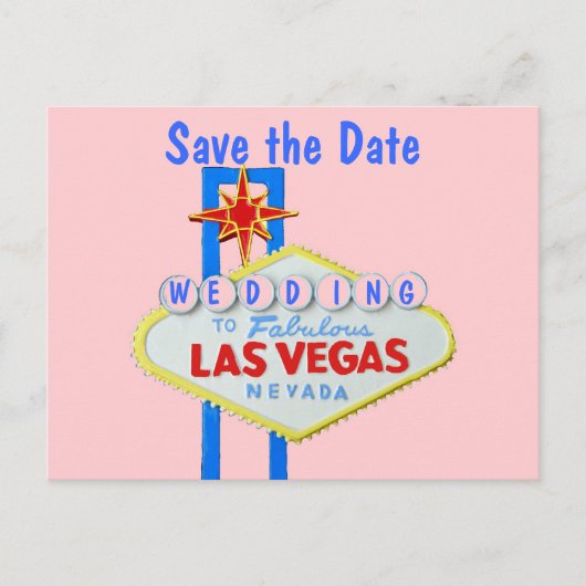 Carte Postale Faire-part Signe Las Vegas Enregistrer la date (Devant)