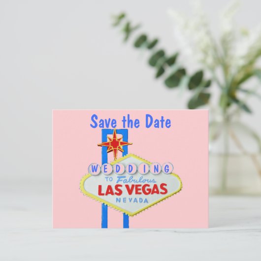 Carte Postale Faire-part Signe Las Vegas Enregistrer la date (Debout devant)
