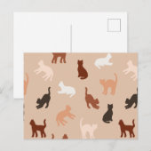 Carte Postale Faire-part Silhouette de chat (Devant / Derrière)