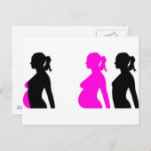 Carte Postale Faire-part Silhouette de grossesse (Devant / Derrière)