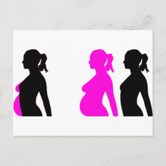 Carte Postale Faire-part Silhouette de grossesse (Devant)