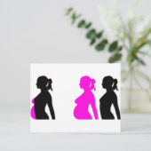 Carte Postale Faire-part Silhouette de grossesse (Debout devant)