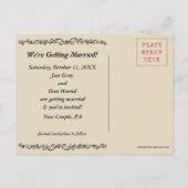 Carte Postale Faire-part Silhouettes de Lévrier Américain Mariage Épargnez (Dos)