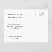 Carte Postale Faire-part Silver & Black Iris Élégant Enregistrer La Date Ca (Dos)