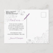 Carte Postale Faire-part Silver Frills Lavender Wedding Enregistrer la date (Dos)