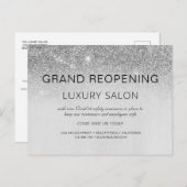 Carte Postale Faire-part Silver Grand Réouverture Parties scintillant Luxe  (Devant / Derrière)
