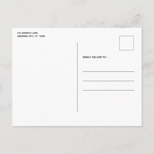 Carte Postale Faire-part Simple Amour Empreinte de patte Mariage Enregistre (Dos)