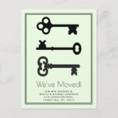 Carte Postale Faire-part Simple Annonce de Clé Minimaliste Verte pour Démén (Devant)