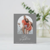 Carte Postale Faire-part Simple Arc Photo Budget Mariage Enregistrer la dat (Debout devant)