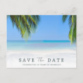 Carte Postale Faire-part Simple Beach Vow Renewal Enregistrer la date (Devant)