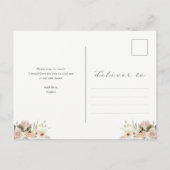 Carte Postale Faire-part Simple Boho Floral Neutre | Annonce de déménagemen (Dos)