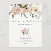 Carte Postale Faire-part Simple Boho Floral Neutre | Annonce de déménagemen (Devant)