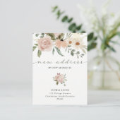 Carte Postale Faire-part Simple Boho Floral Neutre | Annonce de déménagemen (Debout devant)