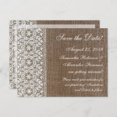 Carte Postale Faire-part Simple Burlap et Dentelle (Devant / Derrière)