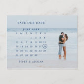 Carte Postale Faire-part Simple Calendrier photo mariage Enregistrer la dat (Devant)