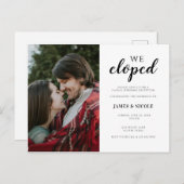 Carte Postale Faire-part Simple Calligraphie Nous Avons Fugué Mariage (Devant / Derrière)