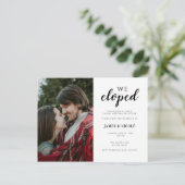 Carte Postale Faire-part Simple Calligraphie Nous Avons Fugué Mariage (Debout devant)