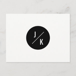 Carte Postale Faire-part Simple cercle monochrome enregistrer la date - car