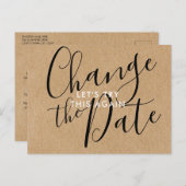 Carte Postale Faire-part Simple changement de date rustique reporté annulé (Devant / Derrière)