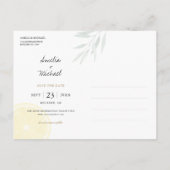 Carte Postale Faire-part Simple citron Enregistrer la date (Dos)