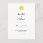 Carte Postale Faire-part Simple citron Enregistrer la date (Devant)