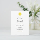 Carte Postale Faire-part Simple citron Enregistrer la date (Debout devant)