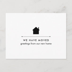 Carte Postale Faire-part Simple Classique Maison Noire et Blanche Nouvell