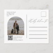 Carte Postale Faire-part Simple Code QR Arch Photo Mariage Enregistrer la D (Dos)