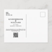 Carte Postale Faire-part Simple Code QR Monogramme B/N Enregistrer la Date (Dos)