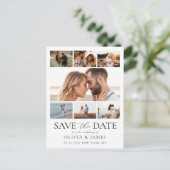 Carte Postale Faire-part Simple Collage Photo Moderne Mariage Enregistrer l (Debout devant)