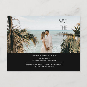 Carte Postale Faire-part Simple Couple Deux Photos Noir Save The Date