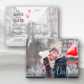 Carte Postale Faire-part Simple Décontracté Script Mariage Photo Enregistre