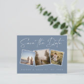 Carte Postale Faire-part Simple Dusty Blue Photo Wedding Enregistrer la dat (Debout devant)