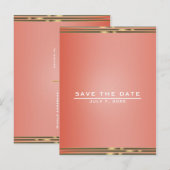 Carte Postale Faire-part Simple Élégance Chic de Mariage Stripe Enregistrer (Devant / Derrière)