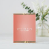 Carte Postale Faire-part Simple Élégance Chic de Mariage Stripe Enregistrer (Debout devant)