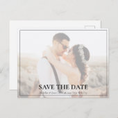 Carte Postale Faire-part Simple Elegant Classic Photo Enregistrer la date (Devant / Derrière)