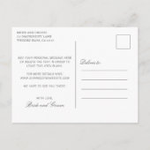Carte Postale Faire-part Simple Élégant Mariage Gris Enregistrer la Date (Dos)