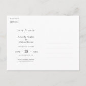 Carte Postale Faire-part Simple Élégant Mariage Personnalisé avec Date de S (Dos)