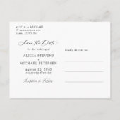 Carte Postale Faire-part Simple élégant mariage photo script enregistrer la (Dos)