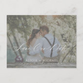 Carte Postale Faire-part Simple élégant mariage photo script enregistrer la (Devant)