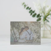 Carte Postale Faire-part Simple élégant mariage photo script enregistrer la (Debout devant)