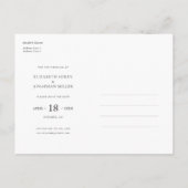 Carte Postale Faire-part Simple Élégant Moderne Photo Mariage Enregistrer l (Dos)