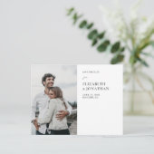 Carte Postale Faire-part Simple Élégant Moderne Photo Mariage Enregistrer l (Debout devant)