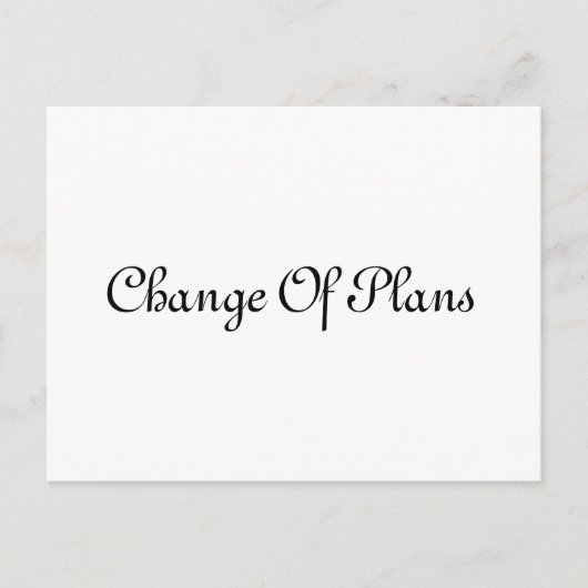 Carte Postale Faire-part Simple Élégant Report De Mariage (Devant)