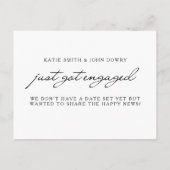 Carte Postale Faire-part Simple Élégant Script Photo de fiançailles (Dos)