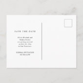 Carte Postale Faire-part Simple Elegant Text and Photo | Save the Date (Dos)